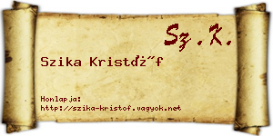 Szika Kristóf névjegykártya