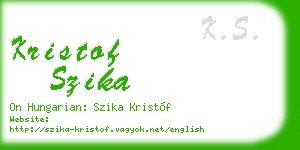 kristof szika business card